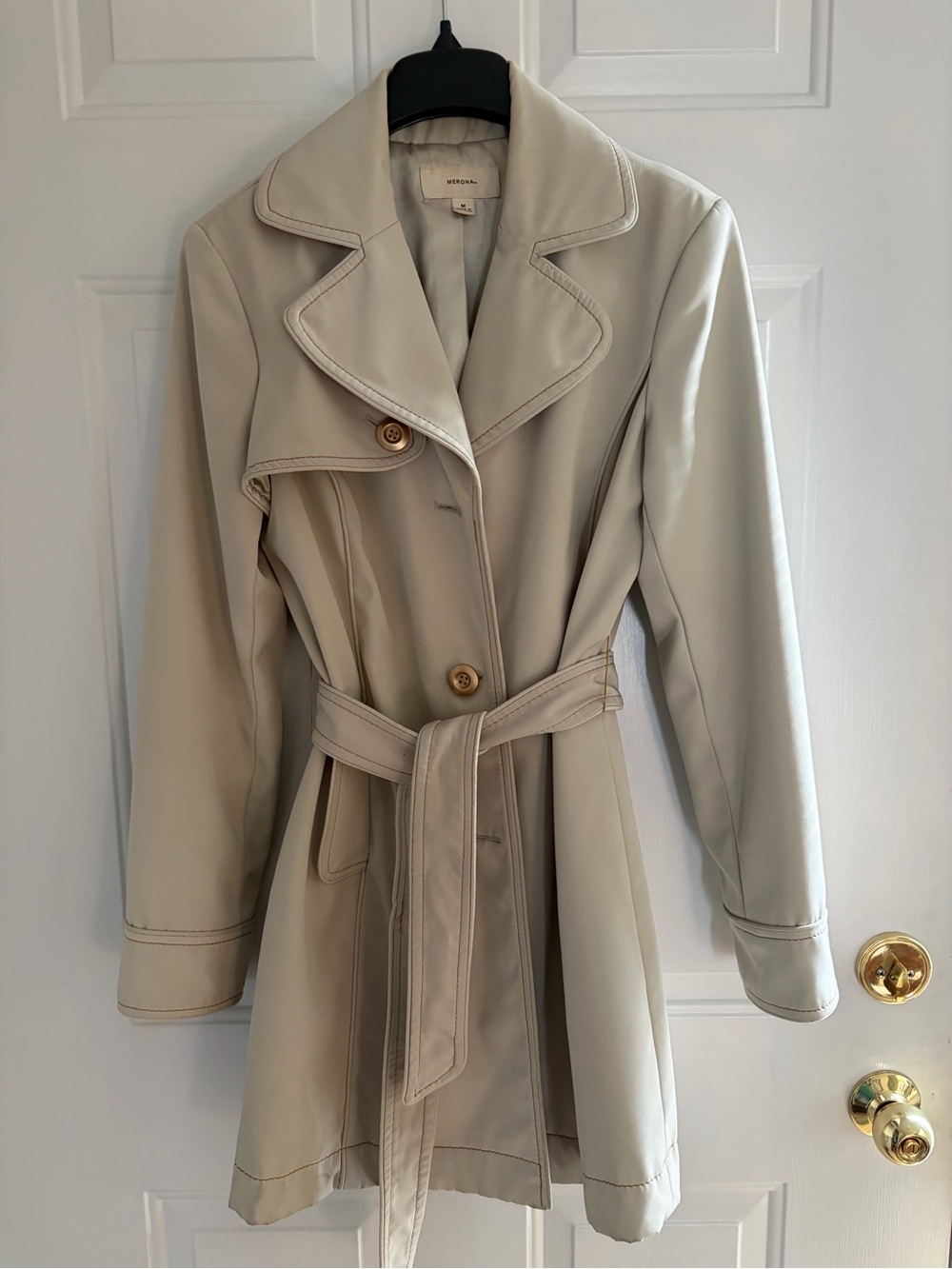 Merona Cream Trench Coat with Self Tie Belt
